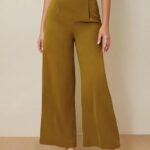 STYLE NEST kotty women's high rise viscose rayon relaxed fit korean trousers