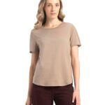 STYLE NEST jockey aw88 women's super combed cotton rich relaxed fit solid curved hem styled half sleeve t shirt