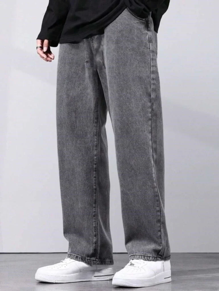 denim langford men loose fit mid rise grey jeans